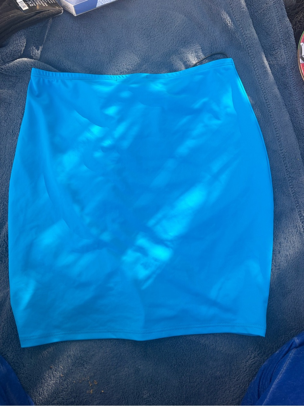 Ruched Blue Women's Skirt - Picture 2 of 4
